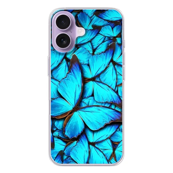 Чохол з принтом «Сині метелики» для iPhone 17