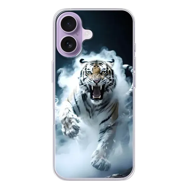 Чохол з принтом «Білий тигр у диму» для iPhone 17