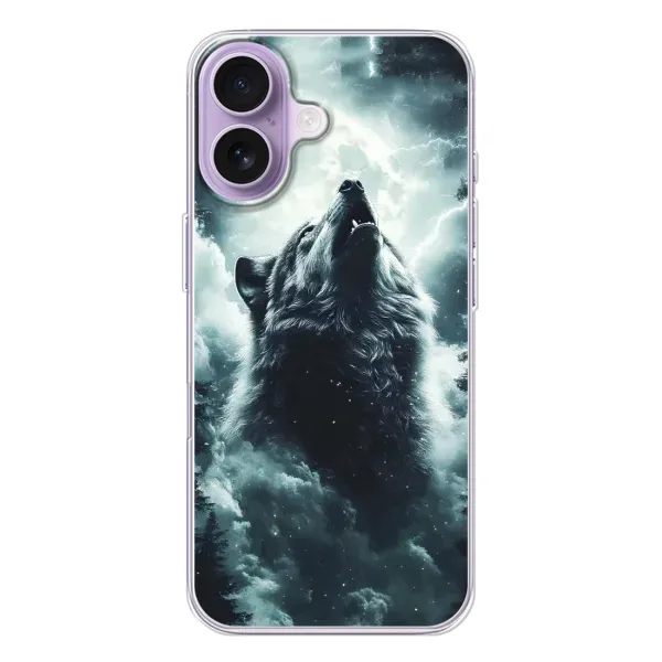 Чохол з принтом «Вовк у хмарах» для iPhone 17
