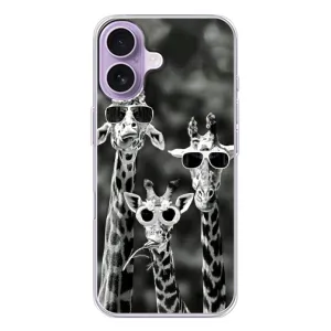 Силіконовий чохол з КАРТИНКАМИ літо для iPhone 17 (AlphaPrint) (Жирафи в окулярах)