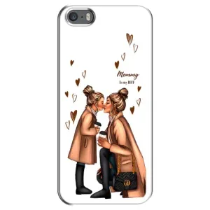 Чохол з друком для iPhone 5 / 5s / SE - (Мама з дитинкою) (AlphaPrint) (Донька і мама)