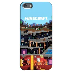 Чехол Майнкрафт на iPhone 5 / 5s / SE (AlphaPrint) Minecraft (фон Minecraft)