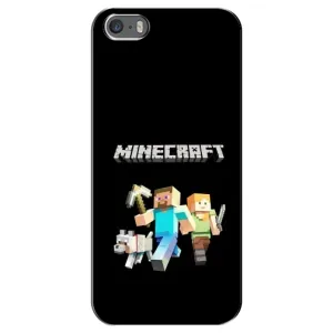 Чехол Майнкрафт на iPhone 5 / 5s / SE (AlphaPrint) Minecraft (герои Minecraft)