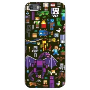 Чехол Майнкрафт на iPhone 5 / 5s / SE (AlphaPrint) Minecraft (Коллаж Майнкрафт)