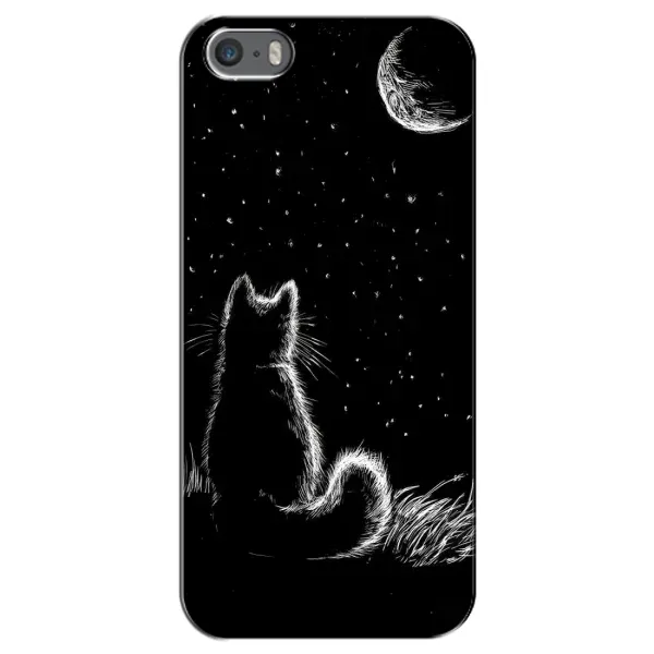 Чохол з принтом «Котик і місяць» для iPhone 5 / 5s / SE Чохол з принтом «Котик і місяць» для iPhone 5 / 5s / SE