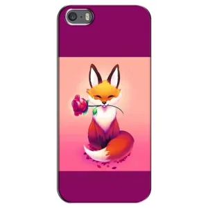 Чохли з картинкою Лисичка для iPhone 5 / 5s / SE (VPrint) (Лиса з трояндою)