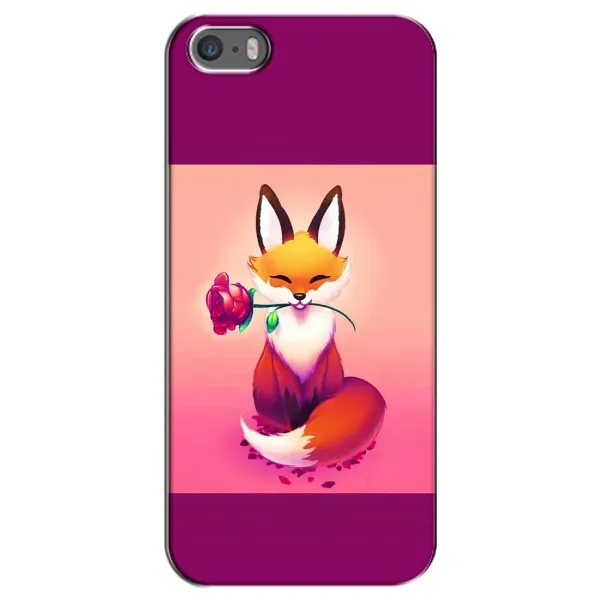 Чохол з принтом «Лиса з трояндою» для iPhone 5 / 5s / SE