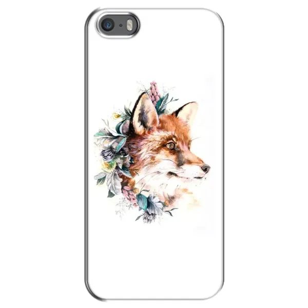 Чохол з принтом «Лиса в квітах» для iPhone 5 / 5s / SE