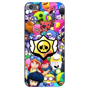 Чехол для iPhone 5 / 5s / SE Бравл Старс (VPrint) (Лого Brawl Stars)