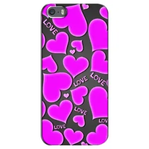 Чехлы для любимой на Епл 5 / 5с / СЕ (VPrint) (Pink hearts)