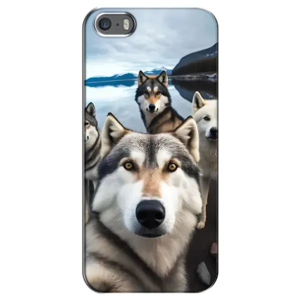 Чохол з принтом «Селфі Хаскі» для iPhone 5 / 5s / SE