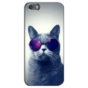 Чохол з принтом для iPhone 5 / 5s / SE (AlphaPrint) Модні коти (Стильний кіт)