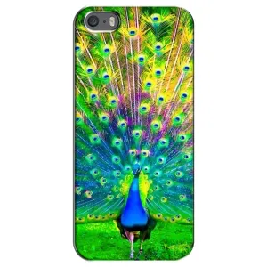 Чохол з пташками на iPhone 5 / 5s / SE (VPrint) (Яскравий Павлин)