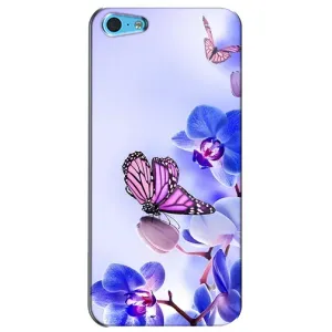 Чохли з квітами для iPhone 5c (VPrint) (Метелик на квітах)