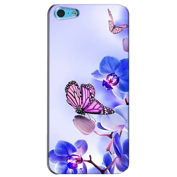Чохол з принтом «Метелик на квітах» для iPhone 5c