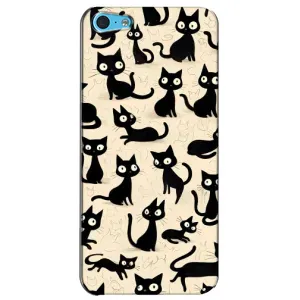 Чехол с рисунком кот на iPhone 5c (Черные коты)