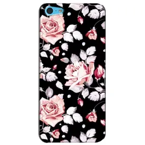 Чохли з квітами для iPhone 5c (VPrint) (Квіти на чорному)