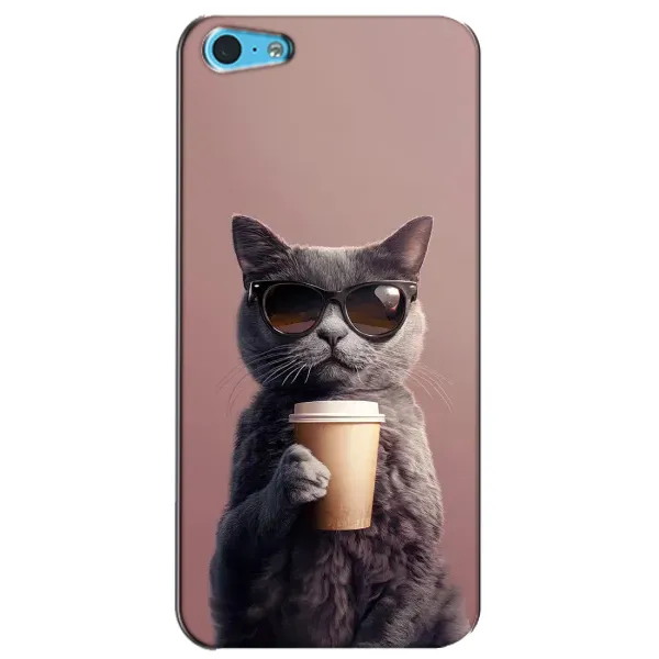 Чехол с принтом «Кот с кофе» для iPhone 5c