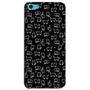 Чехол с принтом для iPhone 5c (AlphaPrint) Модные коты (Меленькие котики)