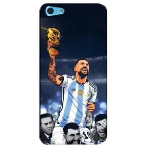 Чехлы для iPhone 5c (Leo чемпион) (AlphaPrint) (Месси с кубком)