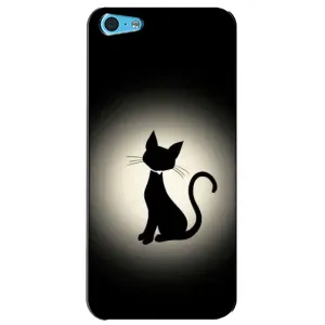 Чехол с принтом для iPhone 5c (AlphaPrint) Модные коты (Силуэт котика)