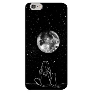 Чехол с рисунком кот на iPhone 6 Plus / 6s Plus (Девушка с котом)