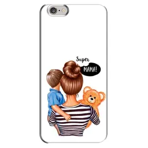 Чехол с печатью для iPhone 6 Plus / 6s Plus - (Мама с ребенком) (AlphaPrint) (Мама с сыном)