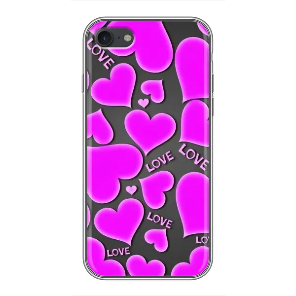 Чехол с принтом «Pink hearts» для iPhone 6 / 6s