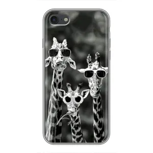 Силіконовий чохол з КАРТИНКАМИ літо для iPhone 6 / 6s (AlphaPrint) (Жирафи в окулярах)