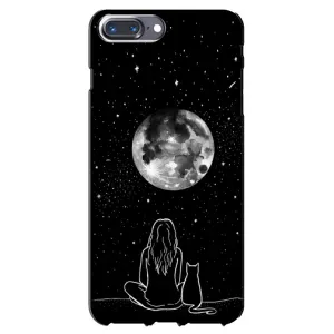Чехол с рисунком кот на iPhone 7 Plus (Девушка с котом)