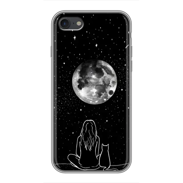 Чехол с принтом «Девушка с котом» для iPhone 7