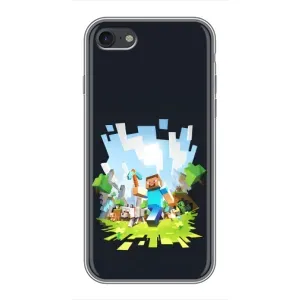 Чохол Майнкрафт на iPhone 7 (AlphaPrint) Minecraft (персонажі Minecraft)