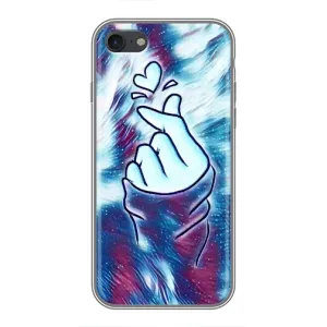 Чохол з принтом для iPhone 7 (AlphaPrint - Знак сердечка) (Радужне серце)