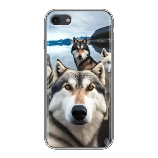 Чохол з принтом «Селфі Хаскі» для iPhone 7