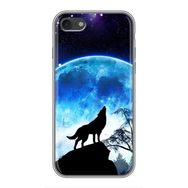 Чохол з принтом «Вовк на місяць» для iPhone 7
