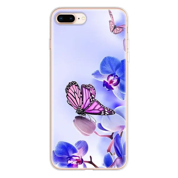 Чохол з принтом «Метелик на квітах» для iPhone 8 Plus