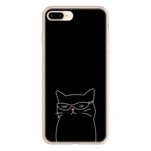Чехол с рисунком кот на iPhone 8 Plus (Равнодушный кот)