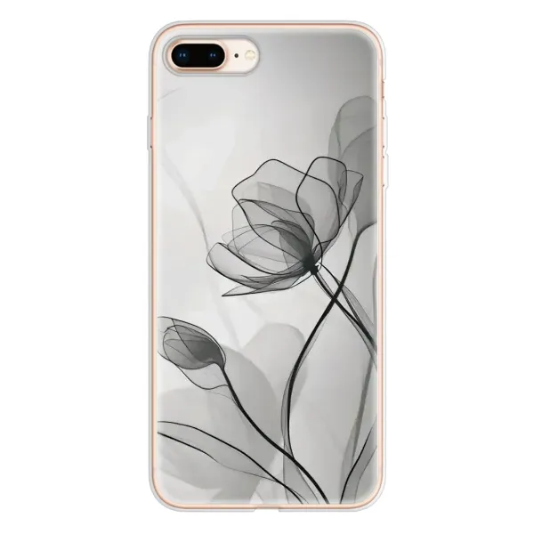 Чохол з принтом «Чорні квіти» для iPhone 8 Plus