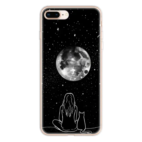 Чехол с принтом «Девушка с котом» для iPhone 8 Plus