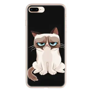 Чехол с принтом для iPhone 8 Plus (AlphaPrint) Модные коты (Грустный кот)