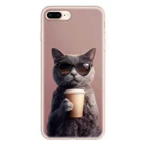 Чехол с принтом «Кот с кофе» для iPhone 8 Plus