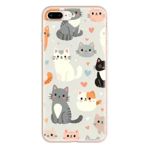 Чехол с рисунком кот на iPhone 8 Plus (Коллаж котов)