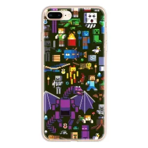 Чохол Майнкрафт на iPhone 8 Plus (AlphaPrint) Minecraft (Колаж Майнкрафт)