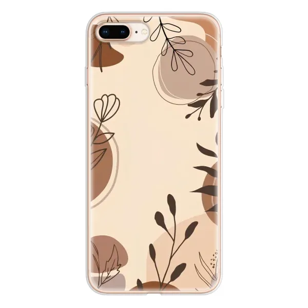 Чохол з принтом «Коричневі квіти» для iPhone 8 Plus