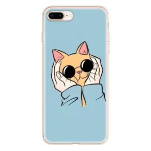Чехол на Айфон 8 Плюс с Котами (VPrint) (Котик в очках)