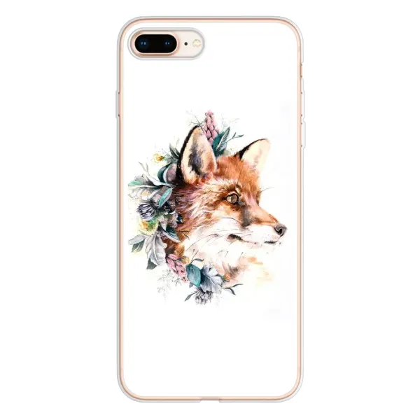 Чохол з принтом «Лиса в квітах» для iPhone 8 Plus