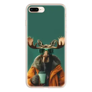 Чехол с принтом «Лось с кофе» для iPhone 8 Plus