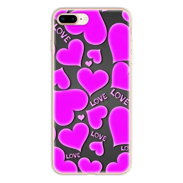 Чехол с принтом «Pink hearts» для iPhone 8 Plus