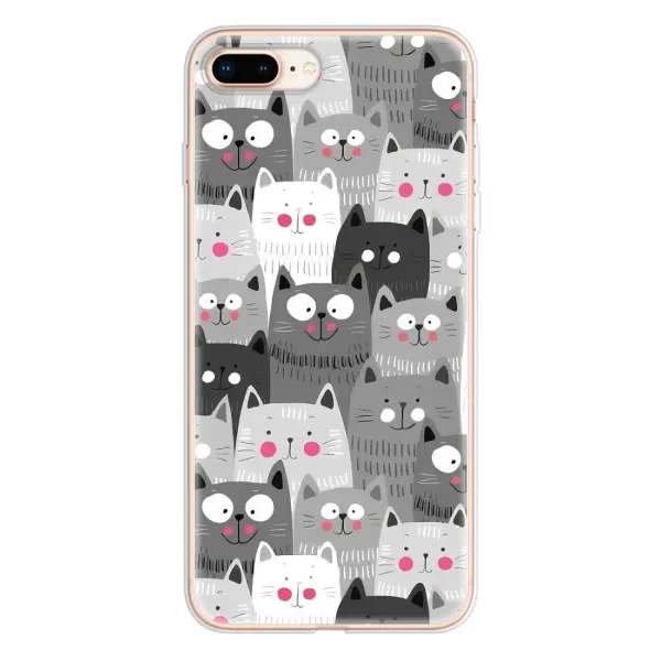 Чехол с принтом «Рисованные котики» для iPhone 8 Plus