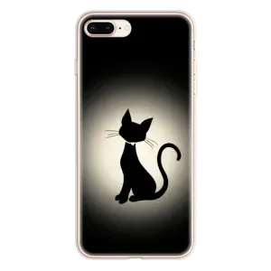 Чехол с принтом для iPhone 8 Plus (AlphaPrint) Модные коты (Силуэт котика)